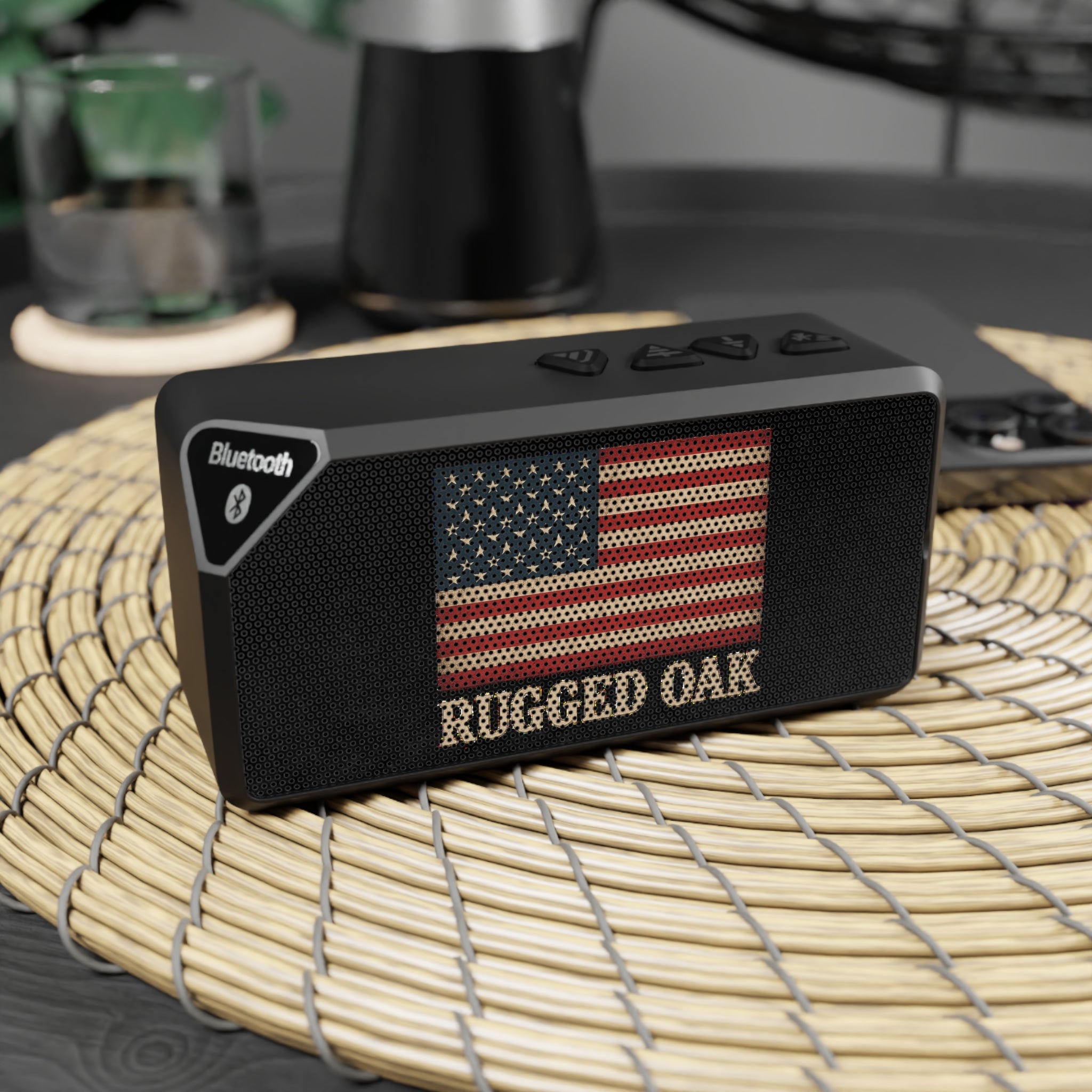 Vintage American Flag Bluetooth Speaker — Rugged Oak Portable Speaker