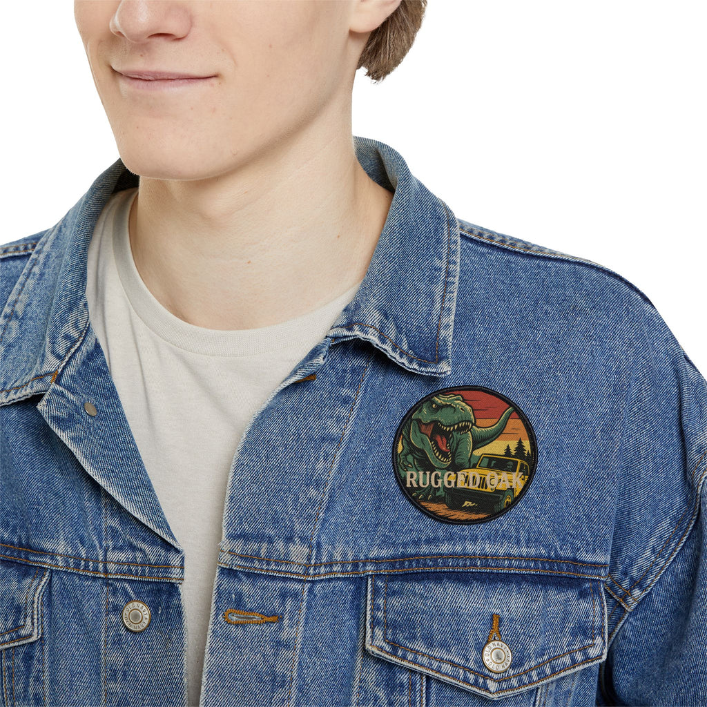 Rugged Oak, Rex Iron-On Patch — Dinosaur Off-Road Adventure Badge