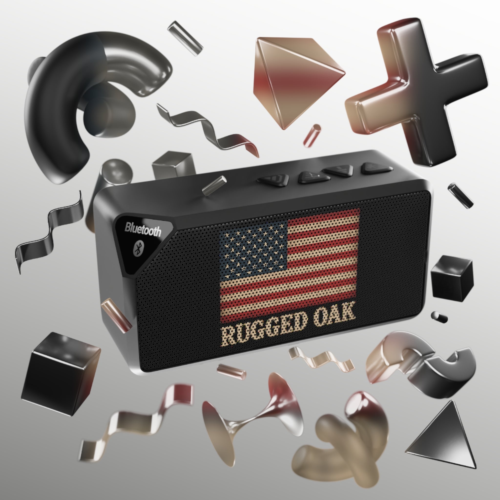 Vintage American Flag Bluetooth Speaker — Rugged Oak Portable Speaker