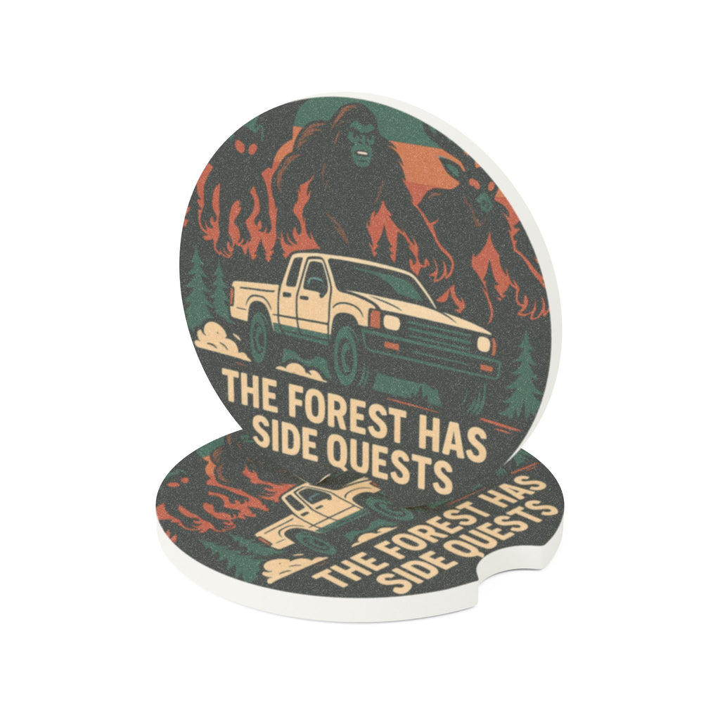 Soapstone Car Coaster — "The Forest Has Side Quests" Truck Adventure Coaster