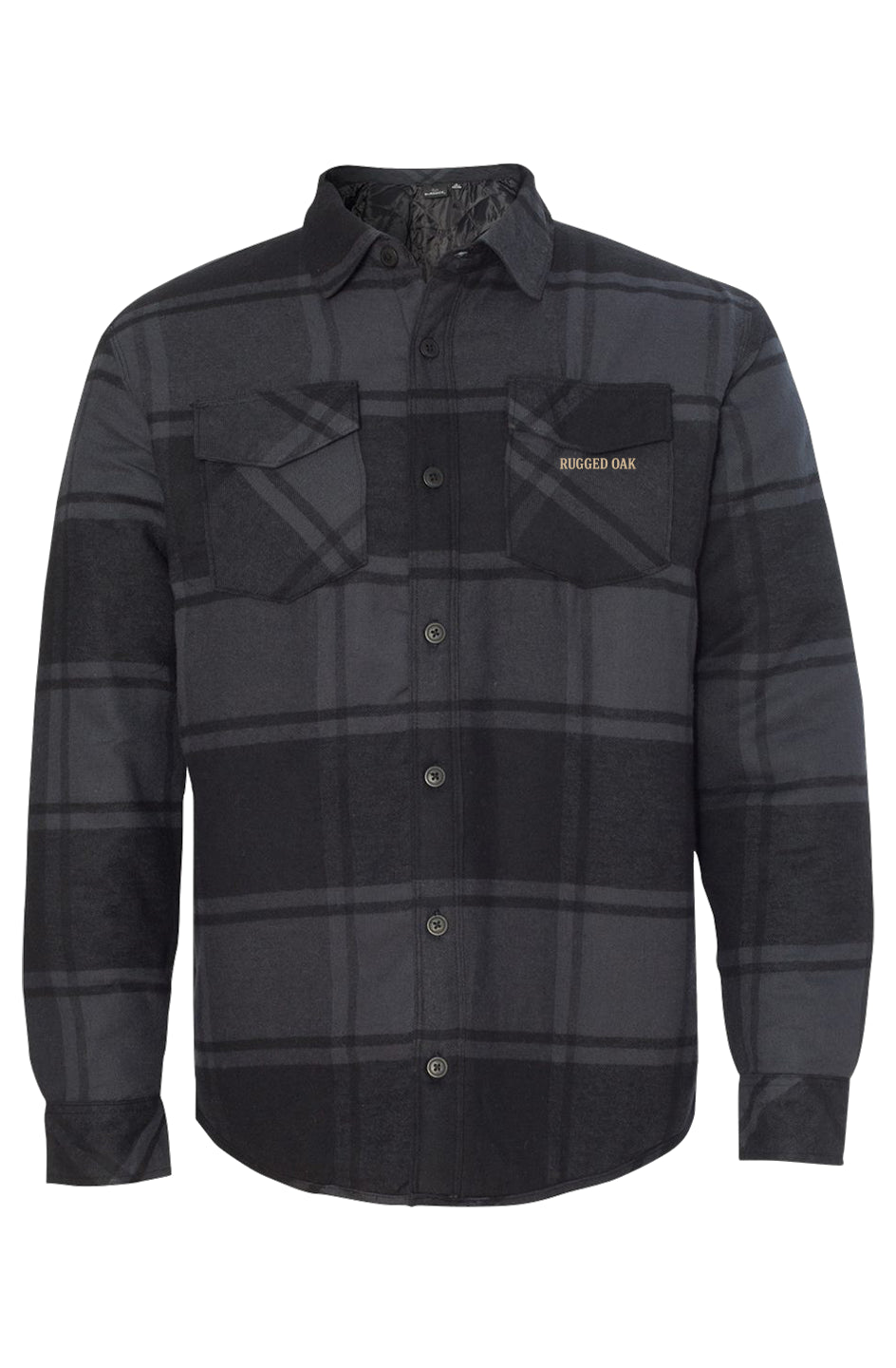 Rugged Oak Mens Quilted Flannel Shirt Jacket