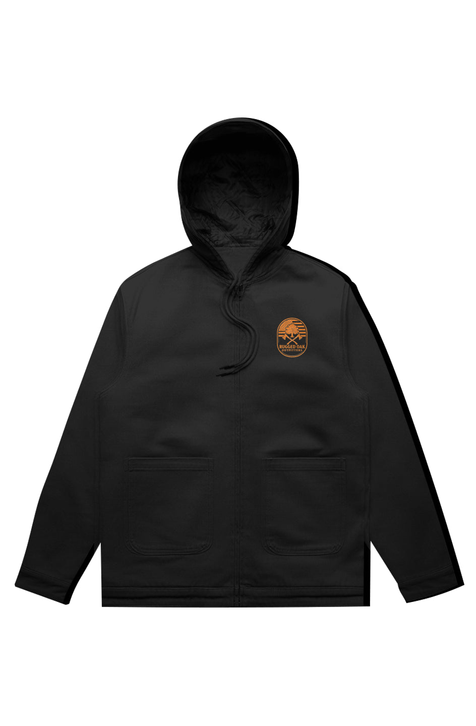 Rugged Oak Canvas Hooded Jacket