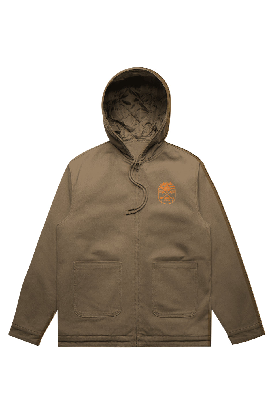 Rugged Oak Canvas Hooded Jacket